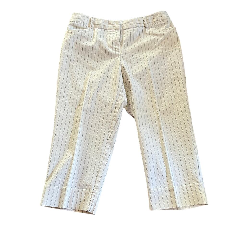 Ingredients pinstripe White Capri Pants Womens Size 12
